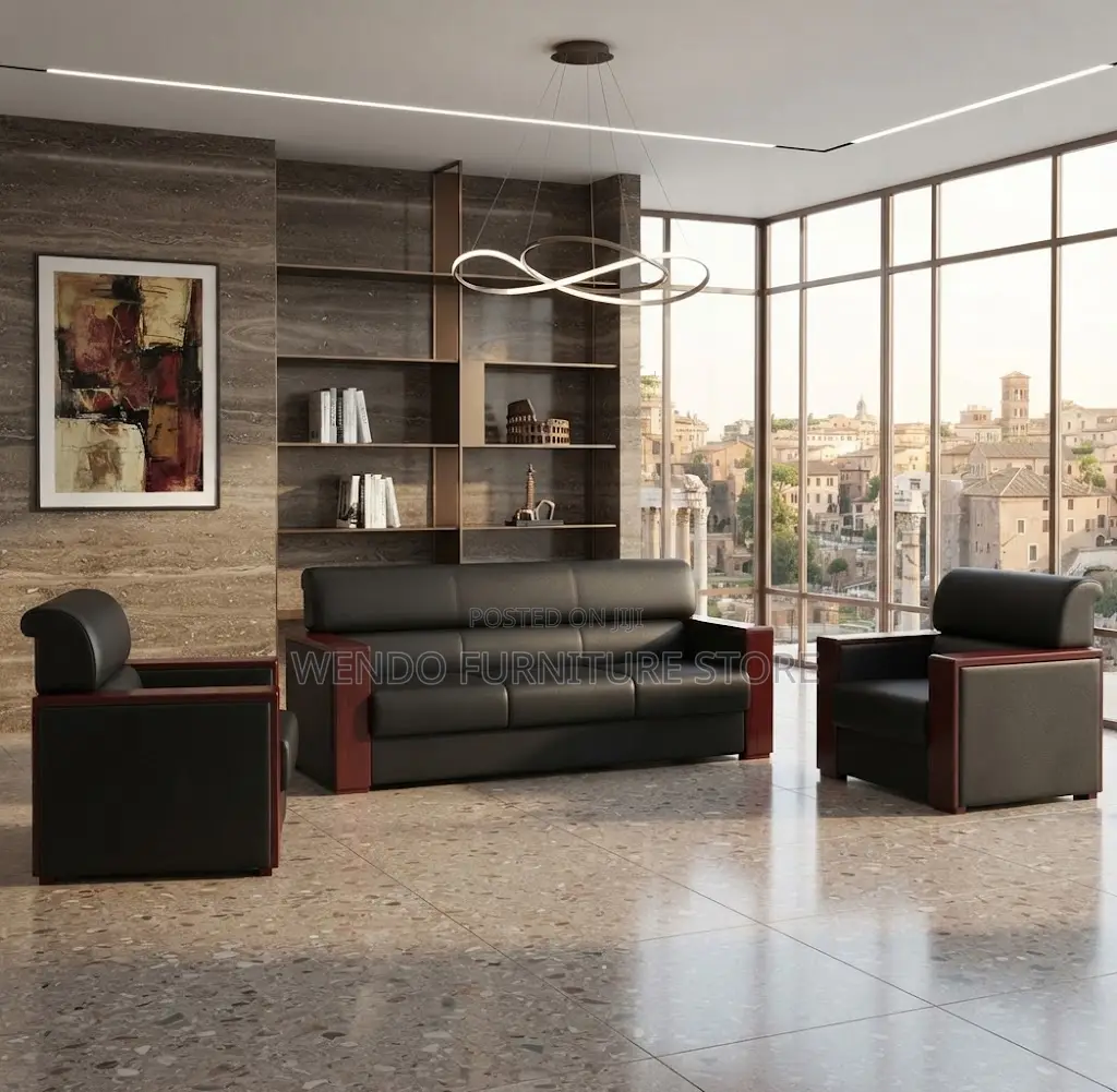 Office Sofa; Five Seaters Executive Office Mahogany Sofa Set