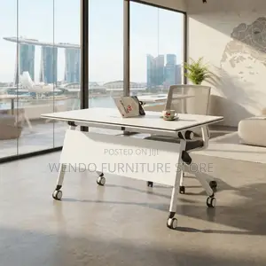 Office Table; White 1.2 Meters Foldable Studies Training Tables