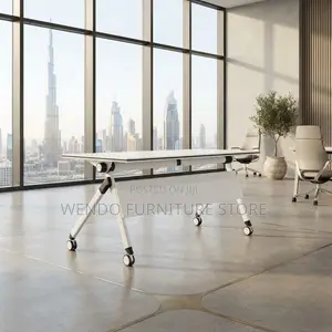 Office Table; White 1.2 Meters Foldable Studies Training Tables