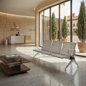 Office Bench; Gray Modern Three Seaters Reception Lobbies Benches