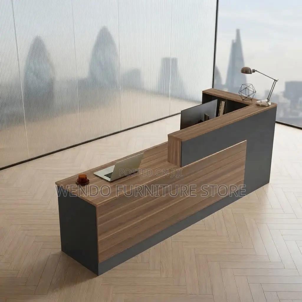 Reception Desk; Brown 1800MM Modern Reception Business Desk