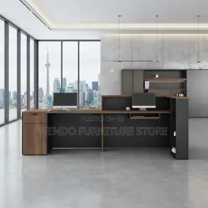 Reception Desk; Brown 1800MM Modern Reception Business Desk
