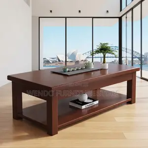 Coffee Table; Executive Mahogany Brown Polished Coffee Tables