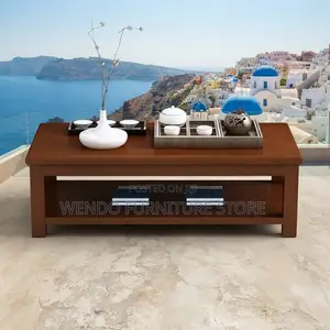 Coffee Table; Executive Mahogany Brown Polished Coffee Tables