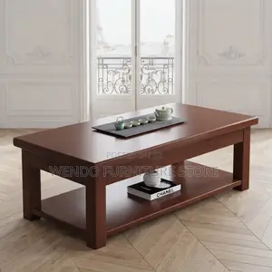 Coffee Table; Executive Mahogany Brown Polished Coffee Tables
