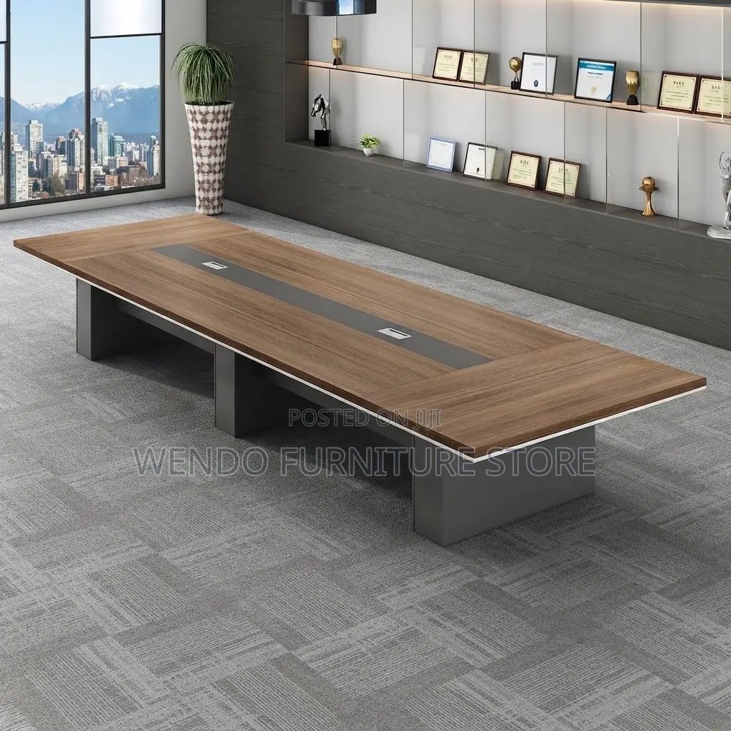 Boardroom Table; Executive 3 Meter Meeting Table With Power Cable