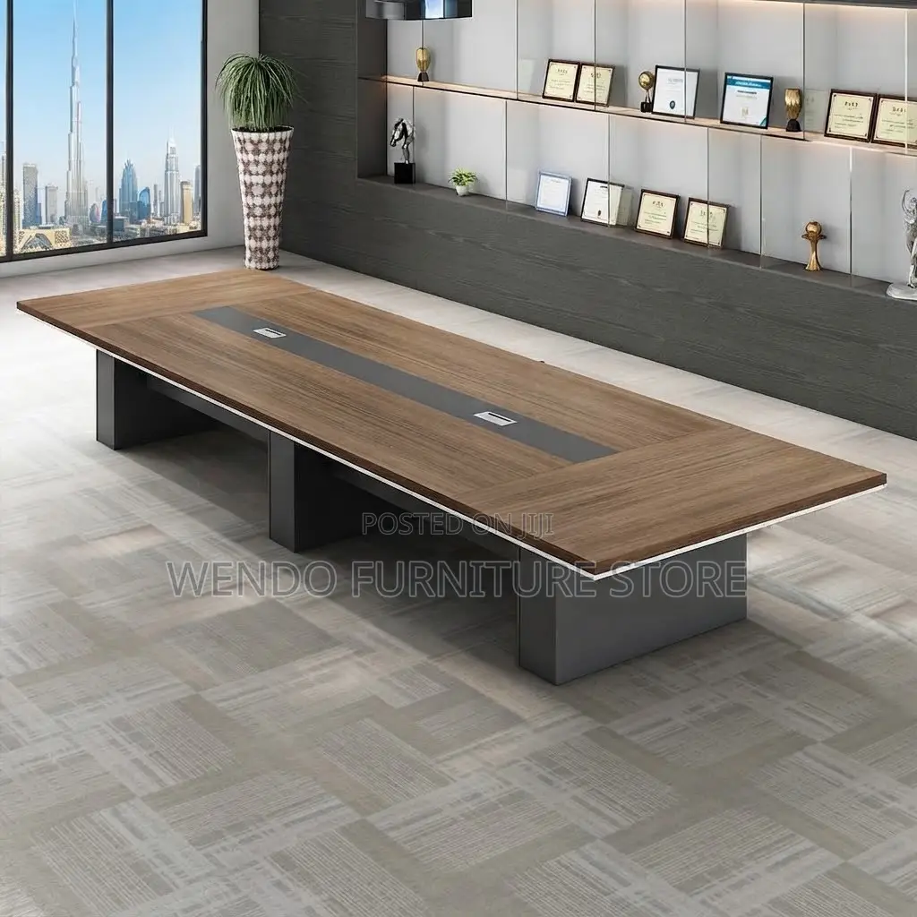 Boardroom Table; Executive 3 Meter Meeting Table With Power Cable