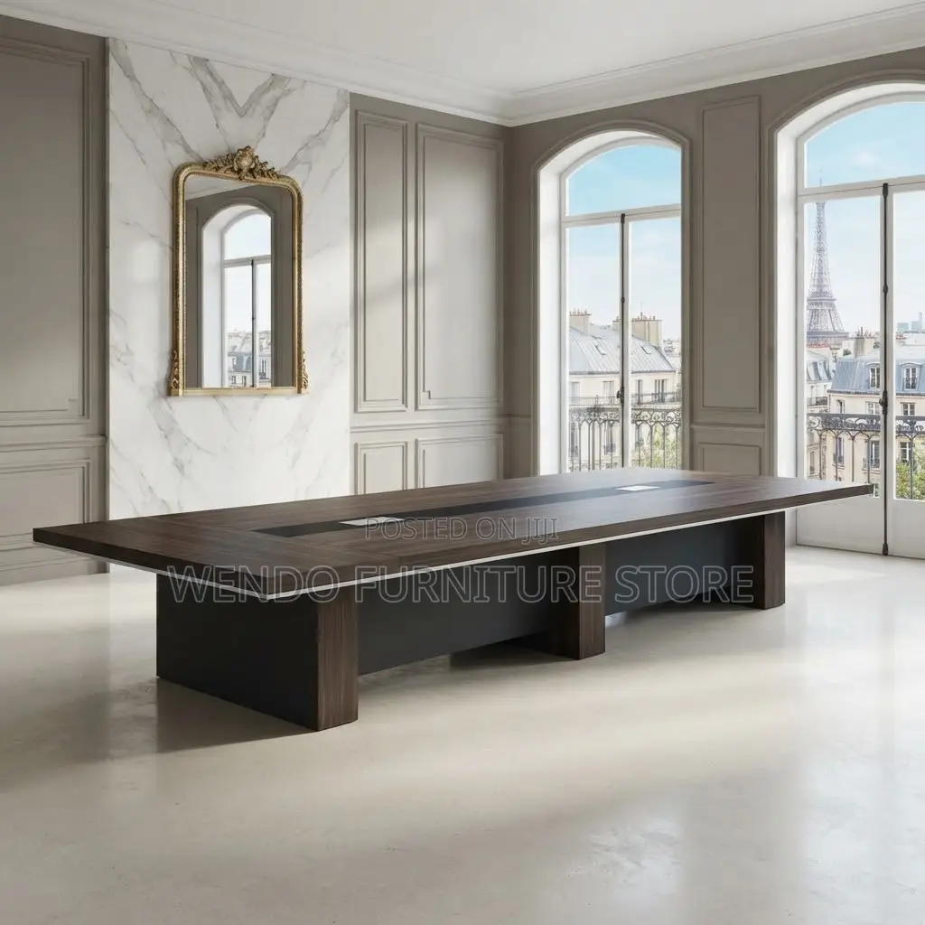Boardroom Table; Executive 3 Meter Meeting Table With Power Cable