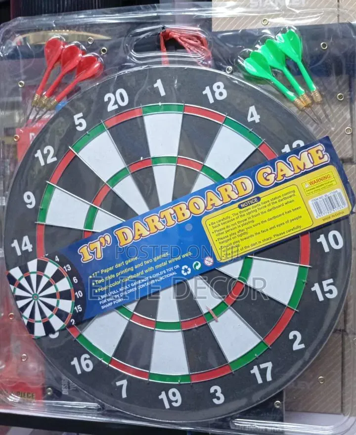 17-Inch Double-Sided Dart Board Set – 6 Darts