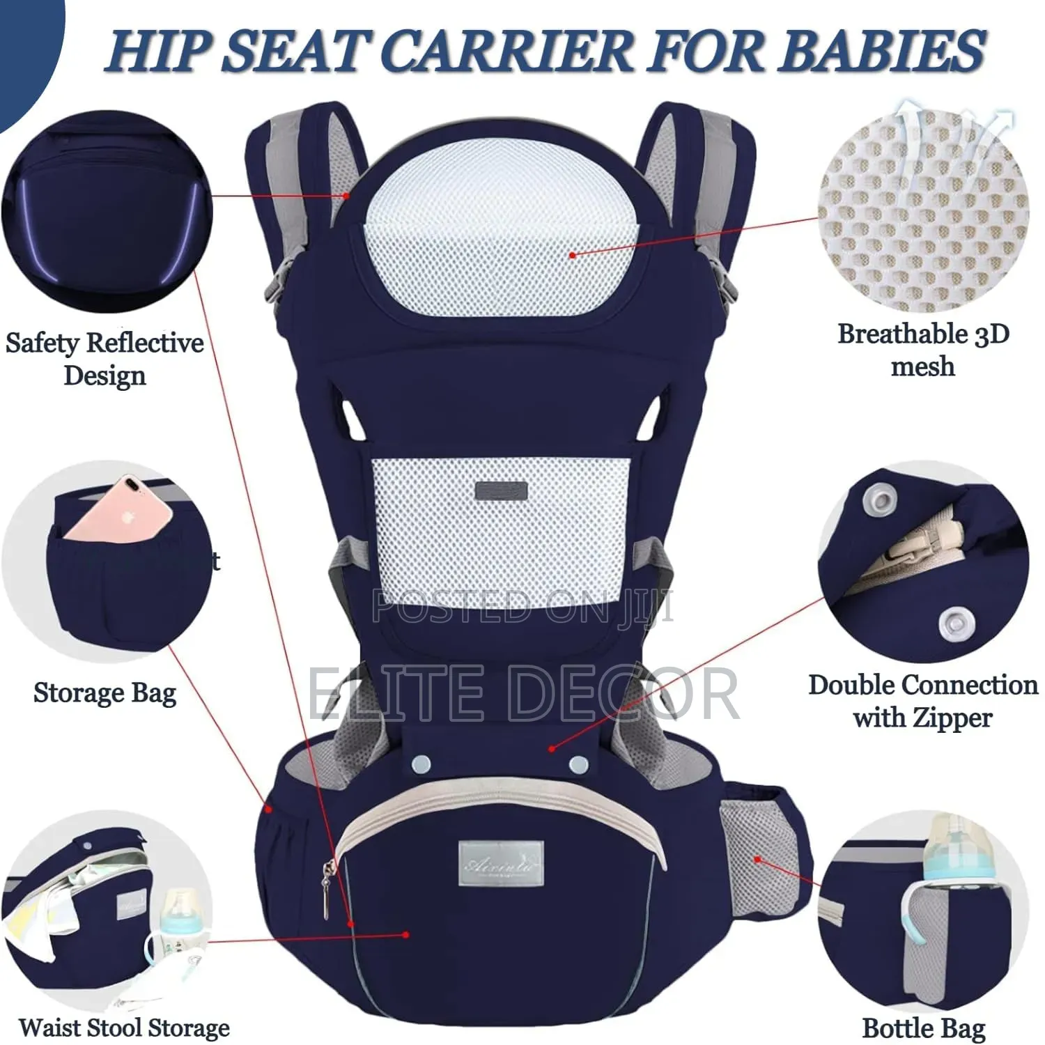 3-in-1 Hip Seat Baby Carrier – Comfortable Ergonomic