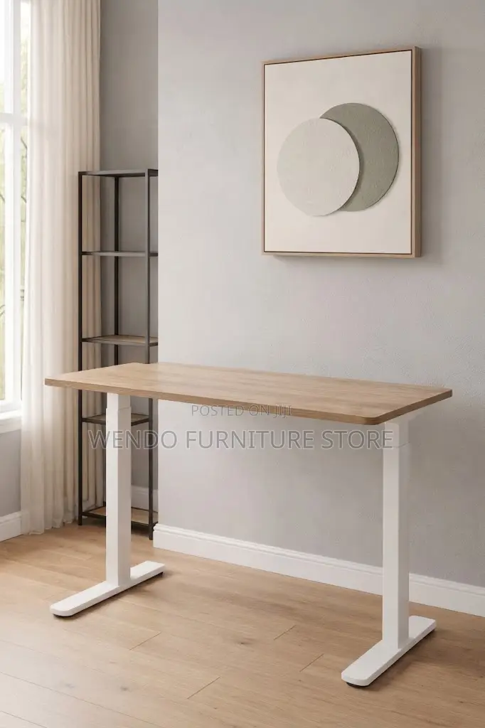 Office Desk; 120MM White Ergonomic Modern Laptop Studio Desks