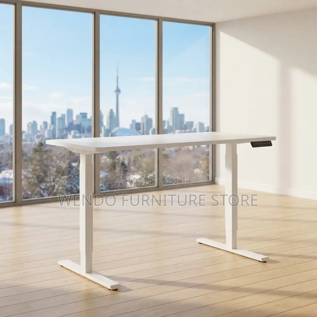 Office Desk; 120MM White Ergonomic Modern Laptop Studio Desks