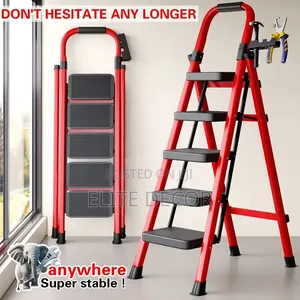Velton 5-Step Folding Steel Ladder – Heavy Duty, Non-Slip Safety.