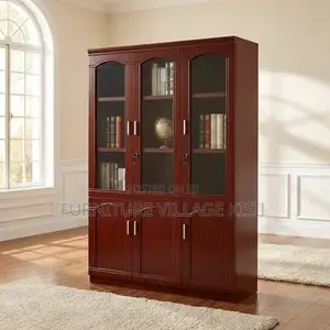 3-Door Mahogany Storage Office Cabinet