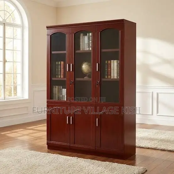 3-Door Mahogany Storage Office Cabinet