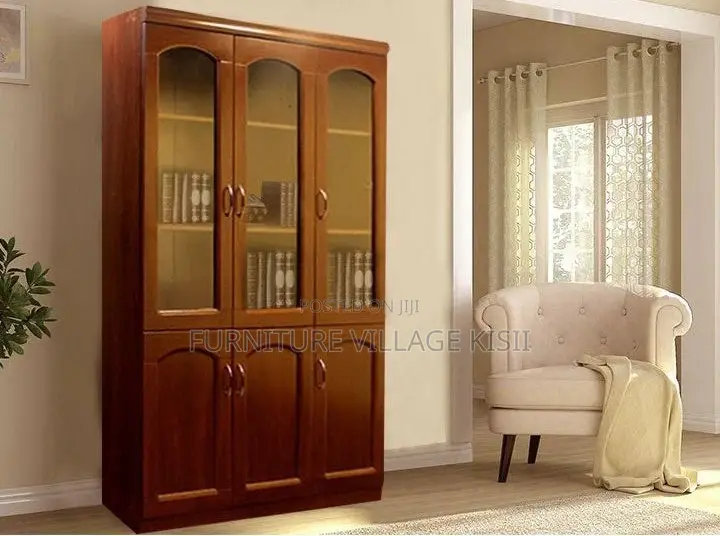 3-Door Mahogany Storage Office Cabinet