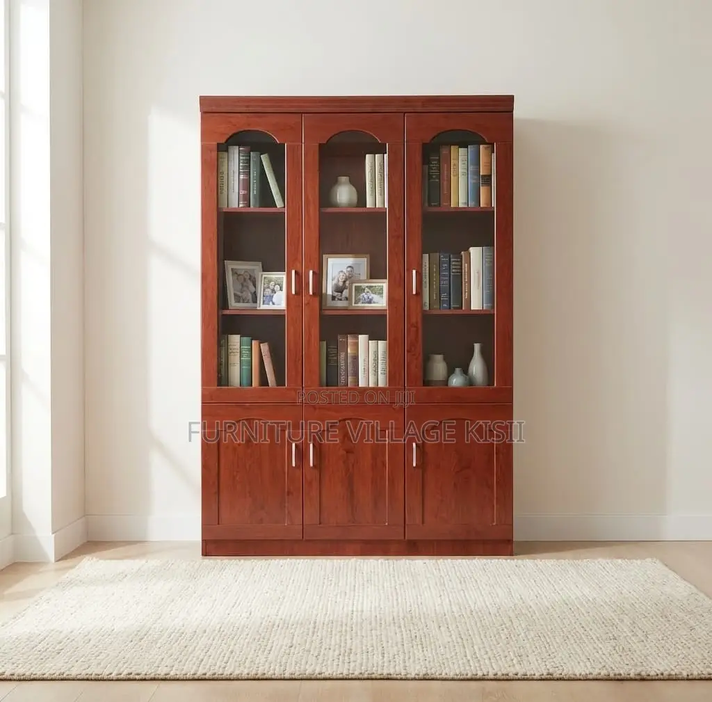 3-Door Mahogany Storage Office Cabinet
