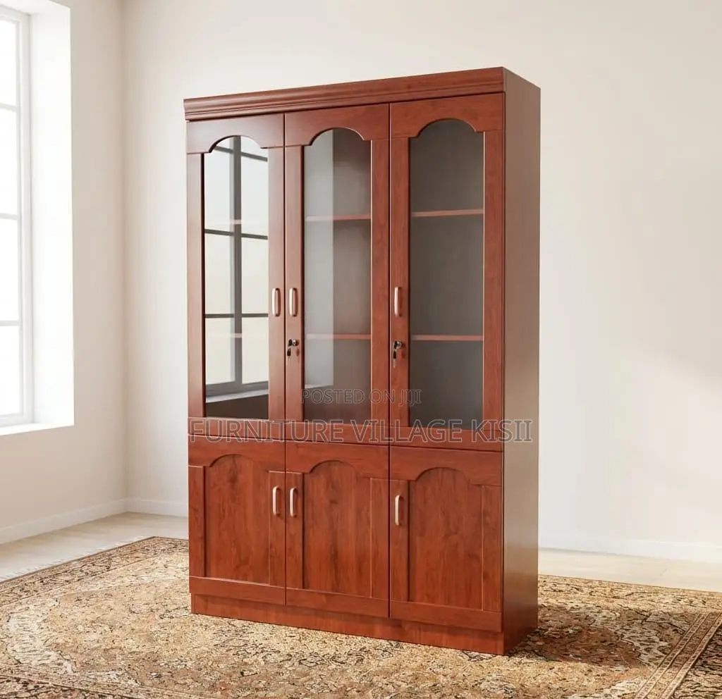 3-Door Mahogany Storage Office Cabinet