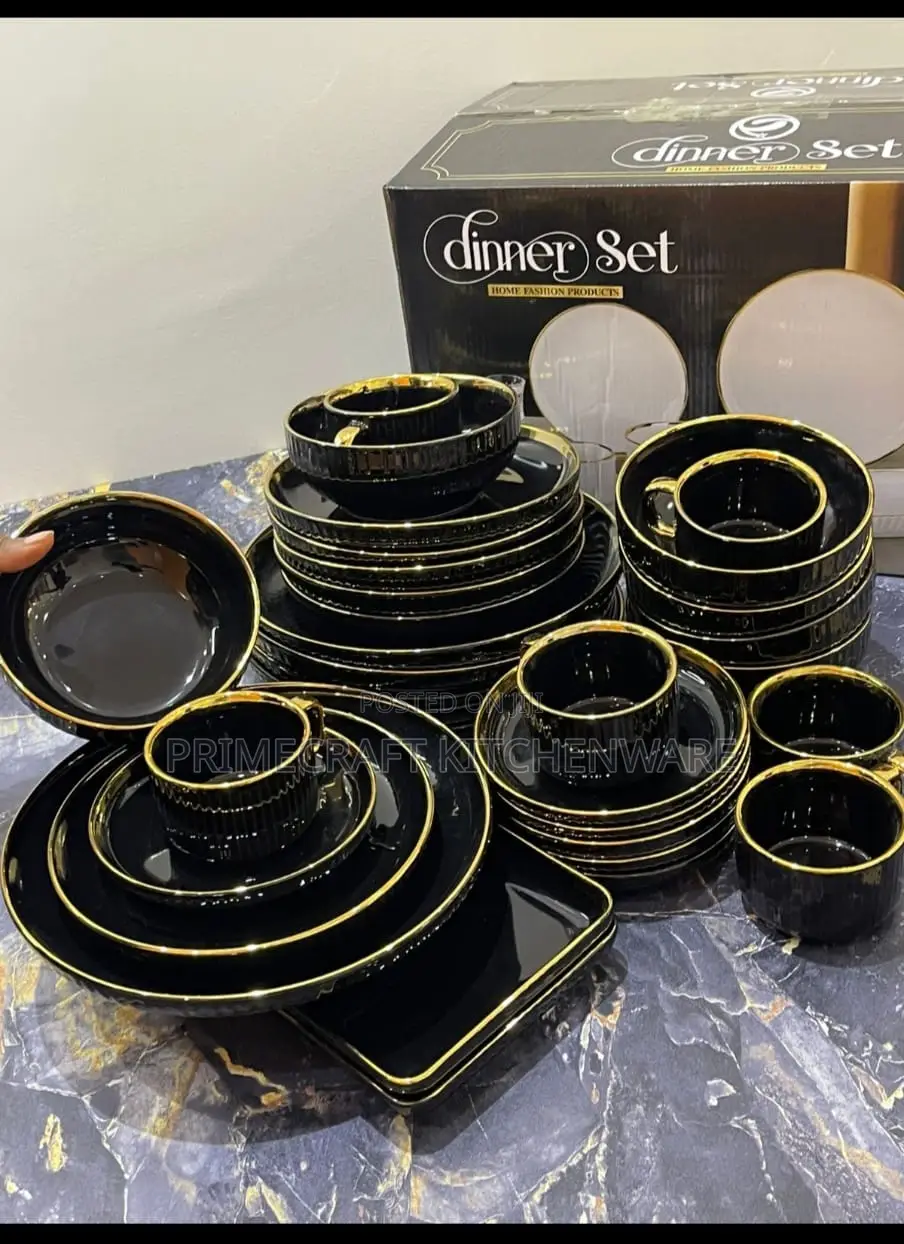 32 PCS Black Dinner Set