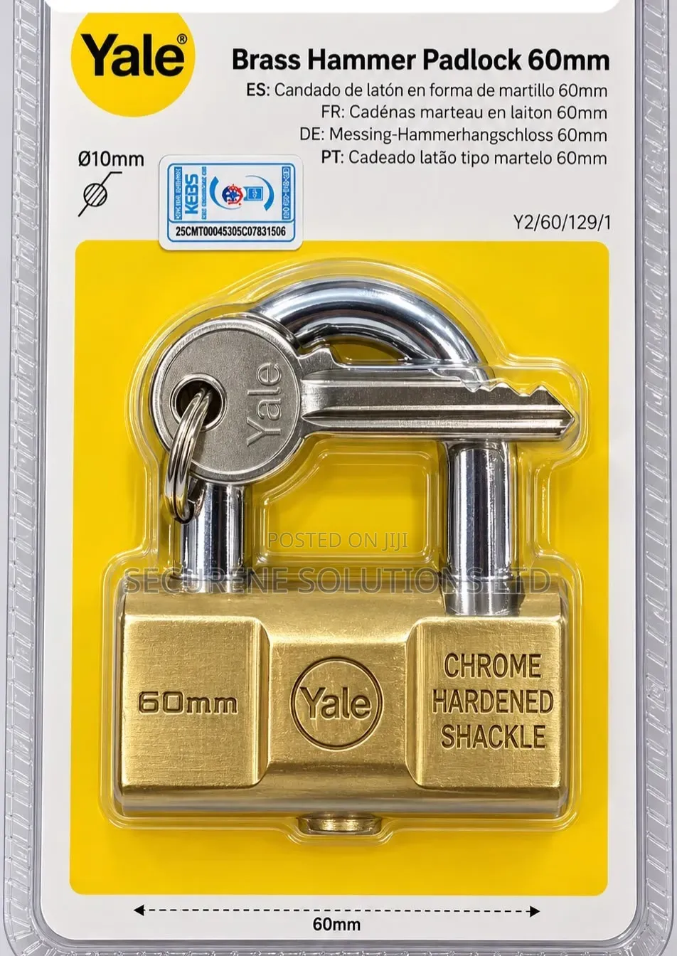 Yale 60mm Brass Hammer Padlock