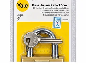 Yale Brass Hammer Padlock 50mm Featuring a Solid Brass Body