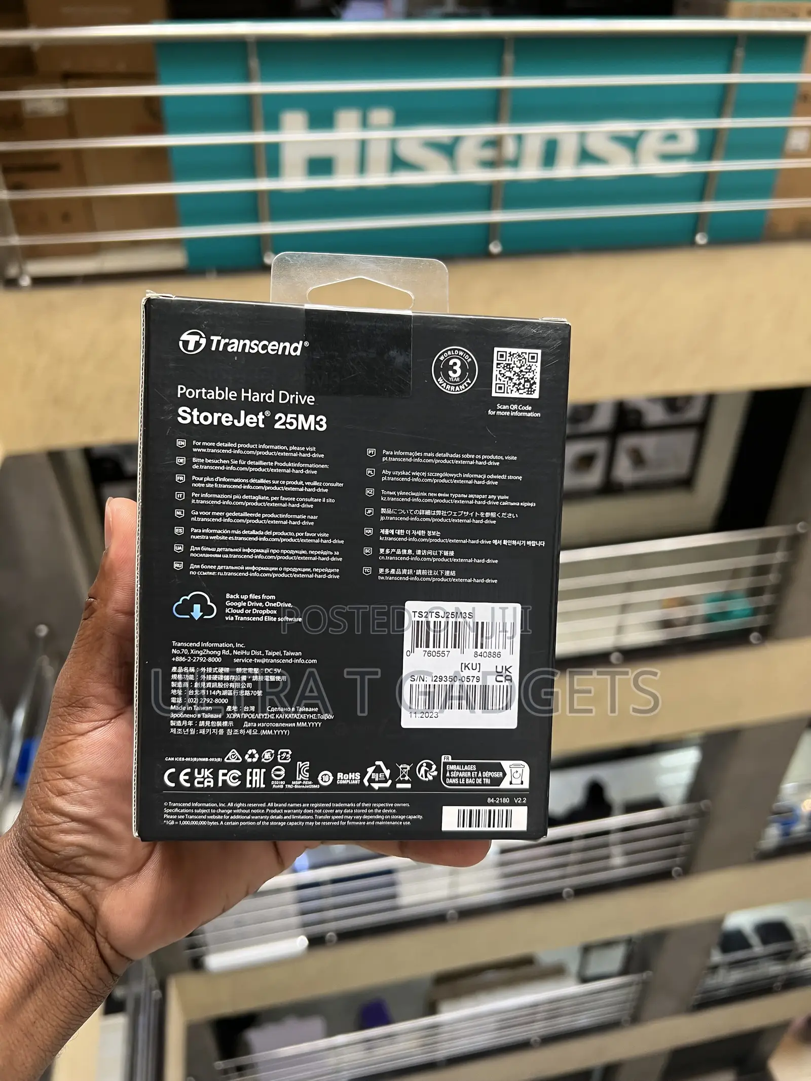 Transcend StoreJet 25M3 2TB Portable External Hard Drive – Brand New