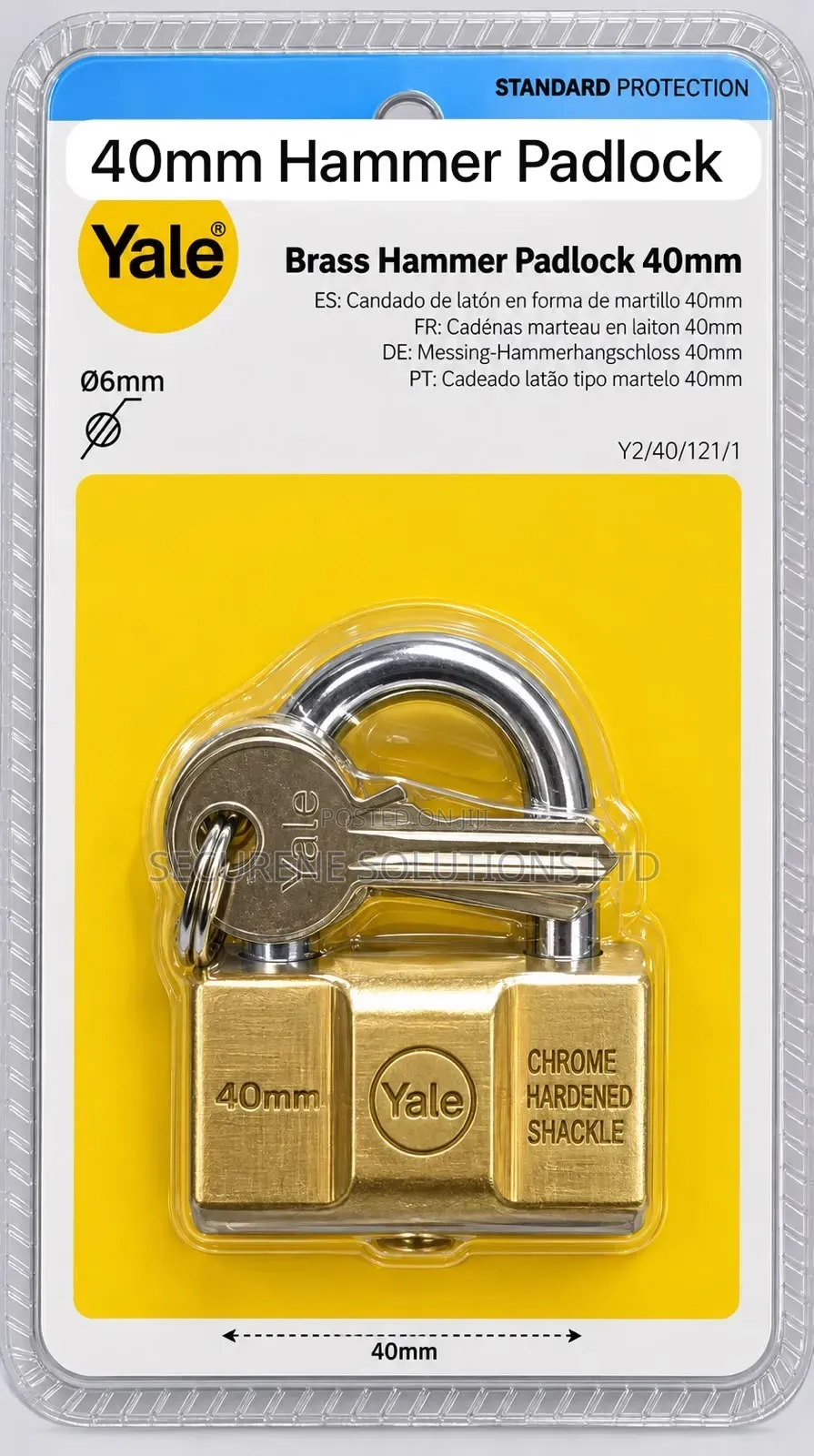 Is a Yale Brass Hammer Padlock 40mm (Model Y2/40/121/1)