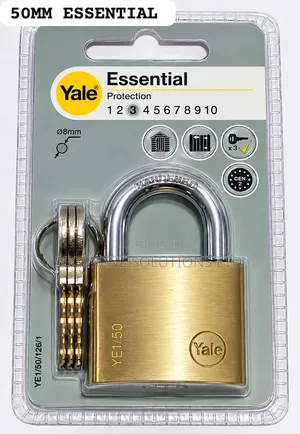 Yale Essential Series 50mm Solid Brass Padlock (Model YE1/50/126/1)