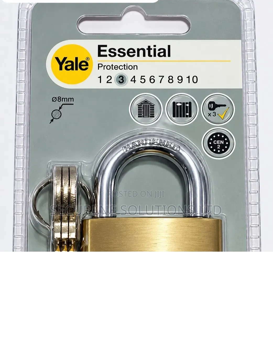 Yale Essential Series 50mm Solid Brass Padlock (Model YE1/50/126/1)