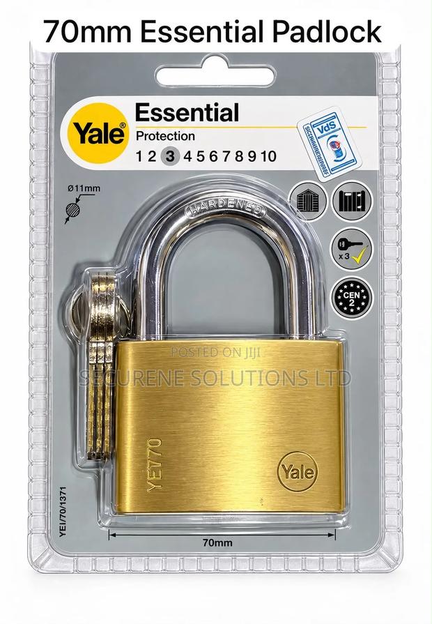 Yale 70mm Essential Series Brass Padlock (Model YE1/70/137)