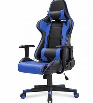 Gaming Chair : Ergonomic Blue Lumbar Support Gamers Chair