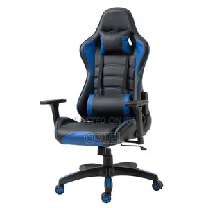 Gaming Chair : Ergonomic Blue Lumbar Support Gamers Chair