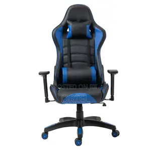 Gaming Chair : Ergonomic Blue Lumbar Support Gamers Chair