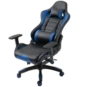 Gaming Chair : Ergonomic Blue Lumbar Support Gamers Chair