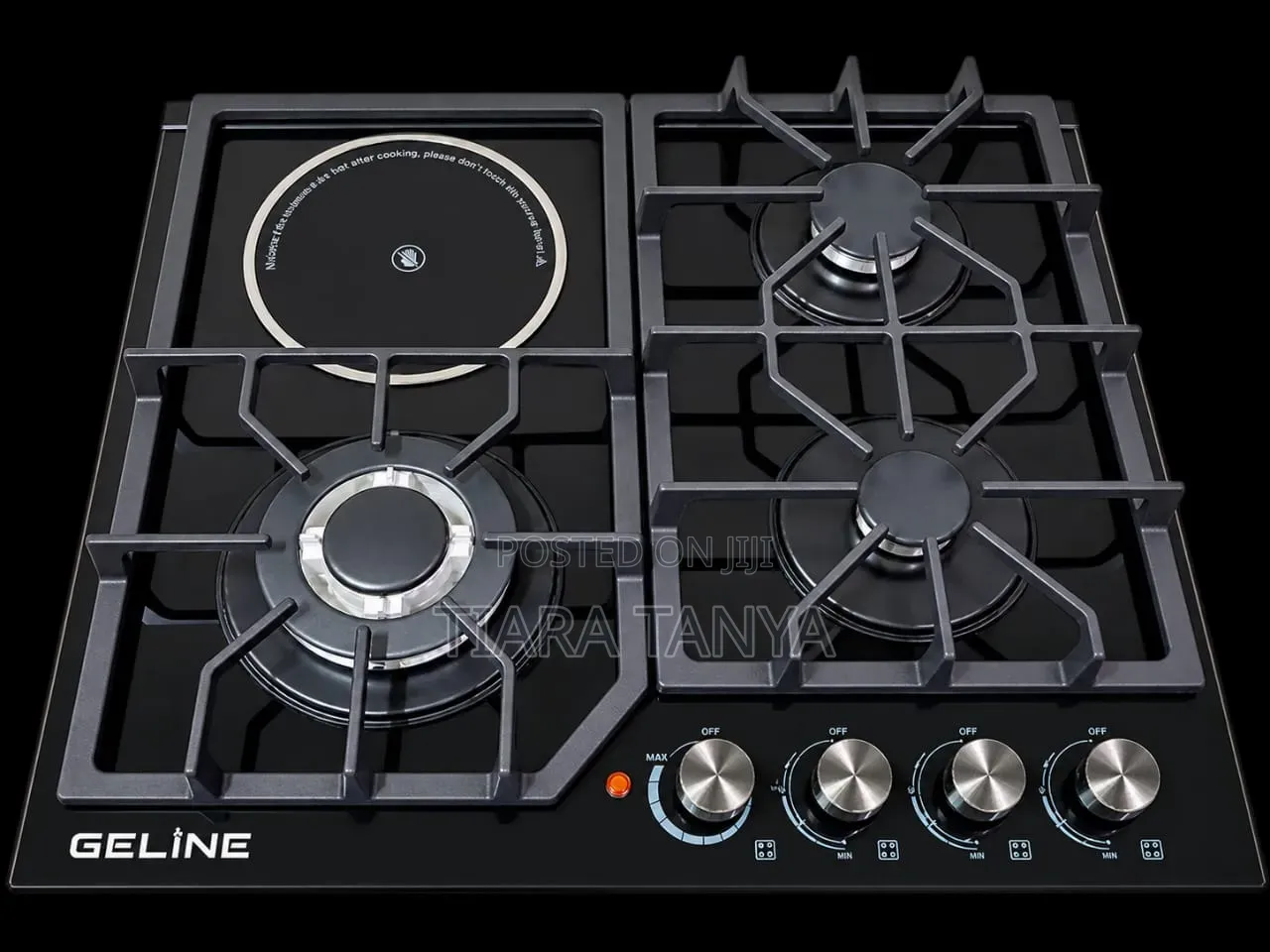 Geline 60cm 3gas and 1 Electric Hob Tampered Glass
