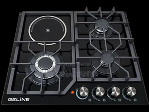 Geline 60cm 3gas and 1 Electric Hob Tampered Glass