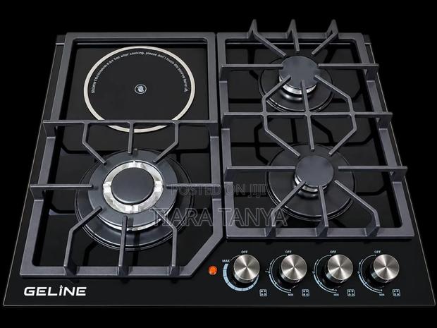 Geline 60cm 3gas and 1 Electric Hob Tampered Glass