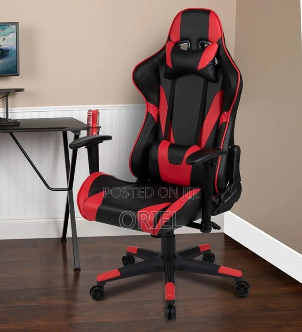 Gaming Chair : Red Leather Reclining Office Chair