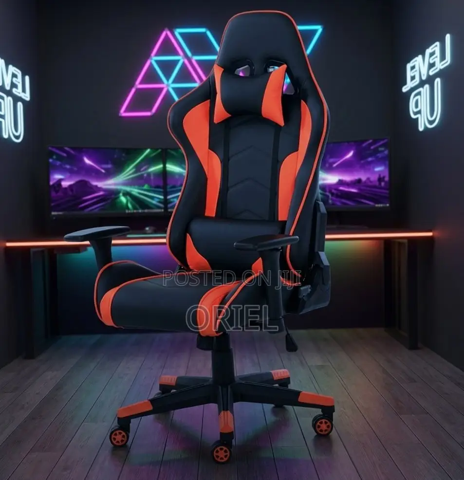 Gaming Chair : Red Leather Reclining Office Chair