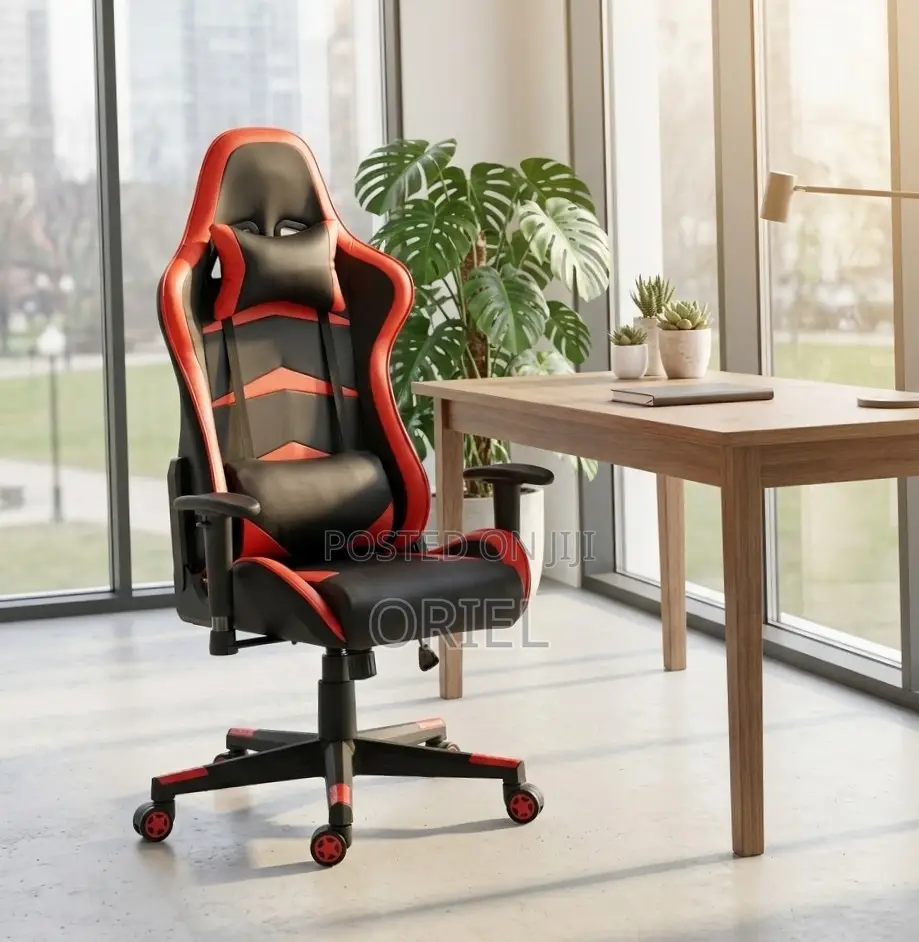 Gaming Chair : Red Leather Reclining Office Chair