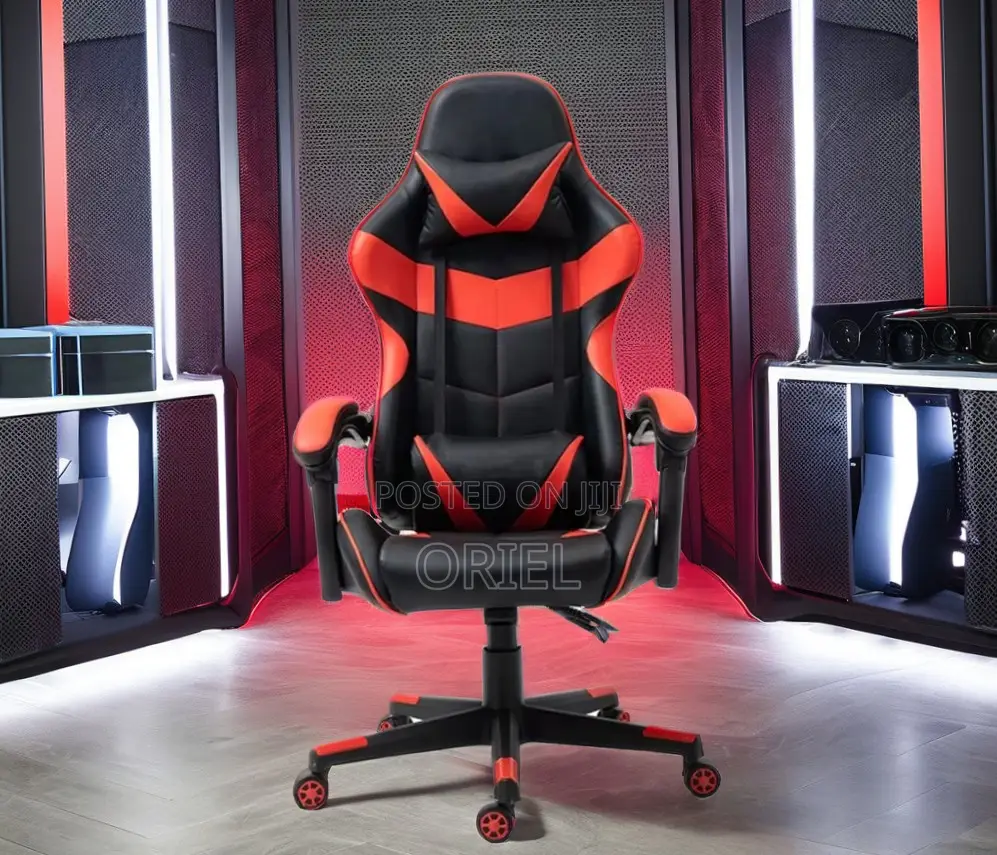 Gaming Chair : Red Leather Reclining Office Chair
