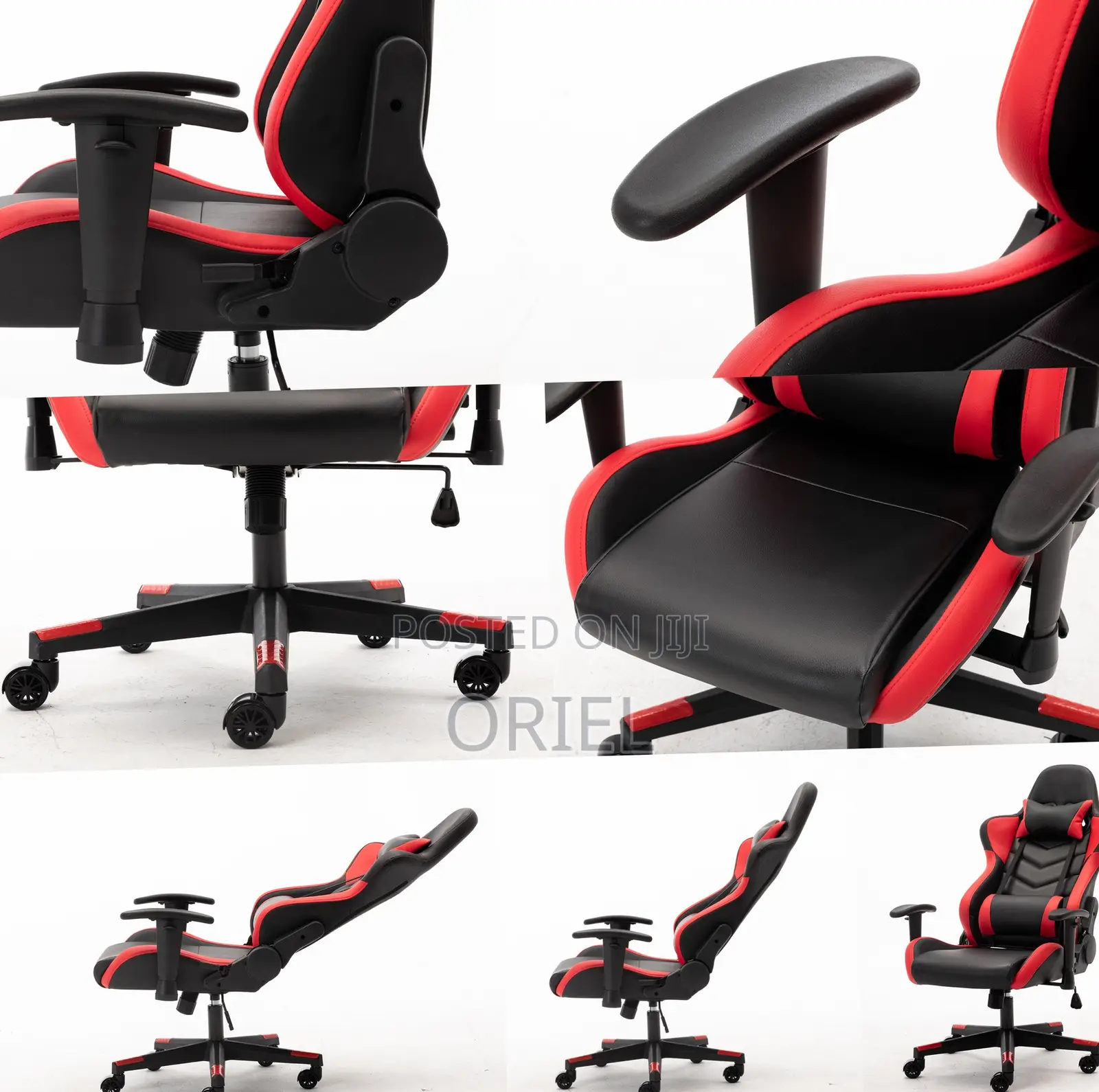Gaming Chair : Red Leather Reclining Office Chair