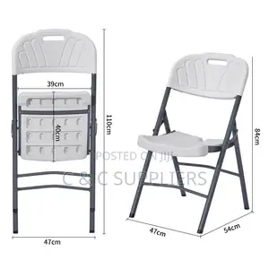 White Folding Plastic Computer Chair