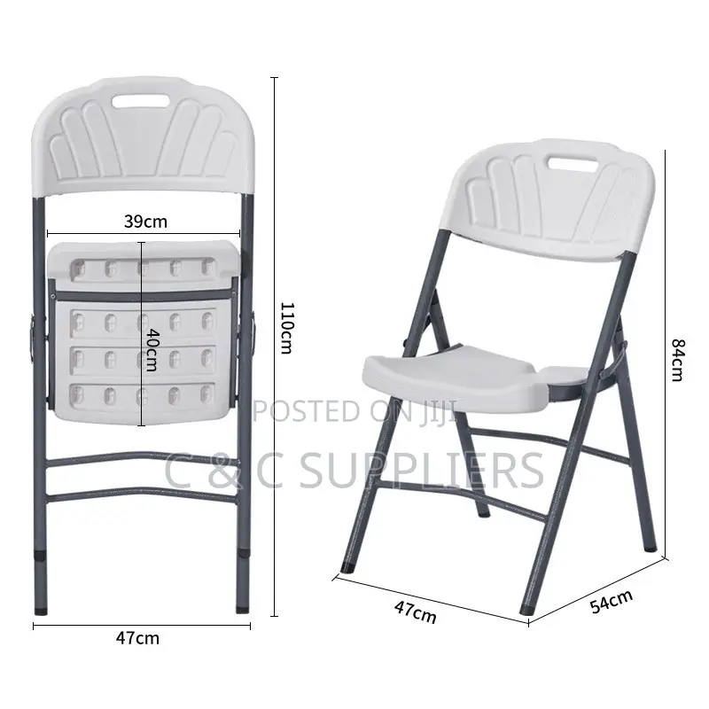 White Folding Plastic Computer Chair