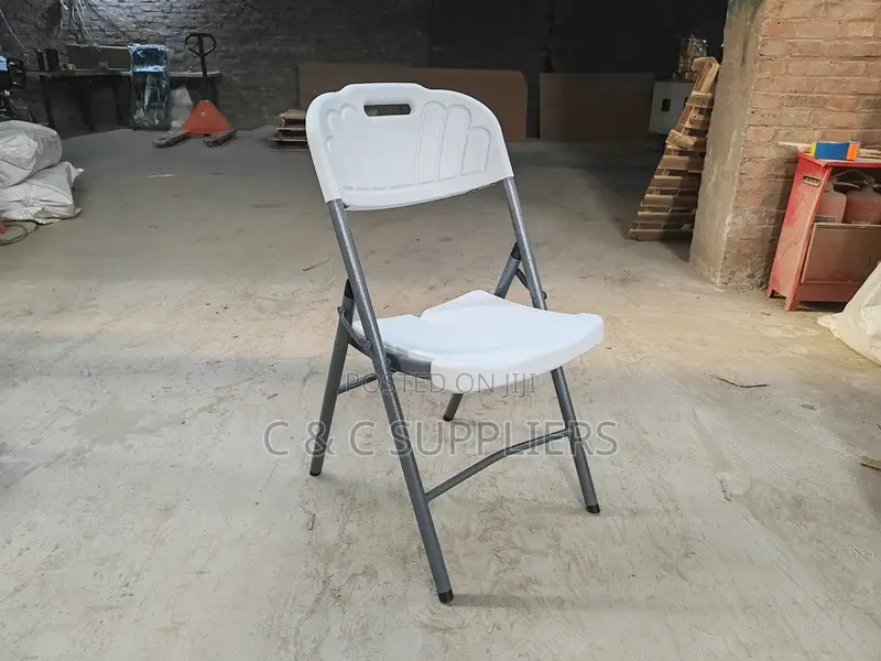 White Folding Plastic Computer Chair