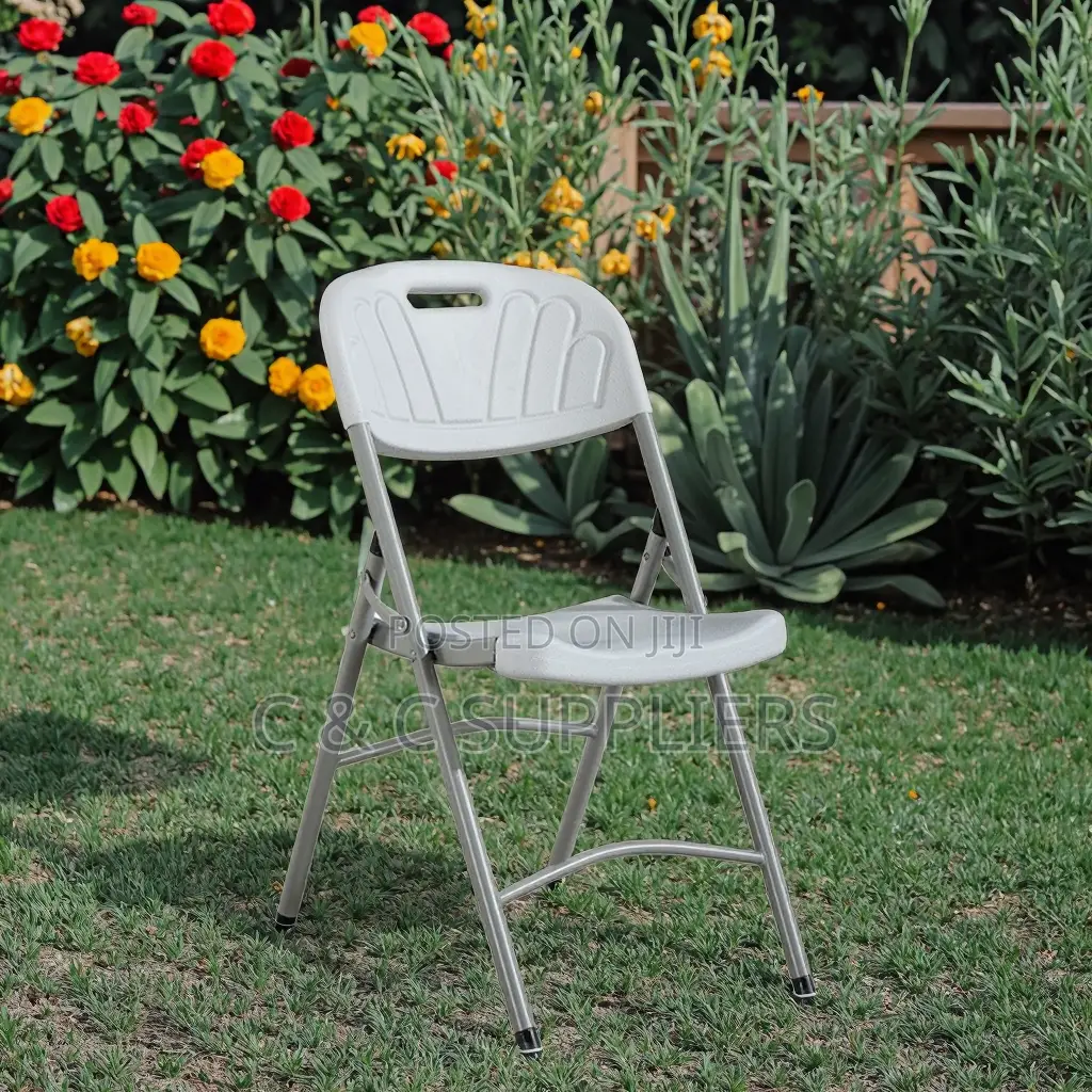 White Folding Plastic Computer Chair