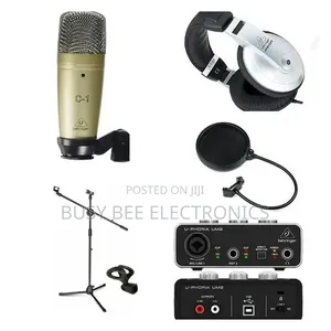 Behringer C1,UM2 Soundcard , Pop Filter ,Stand, Headsethpm1000