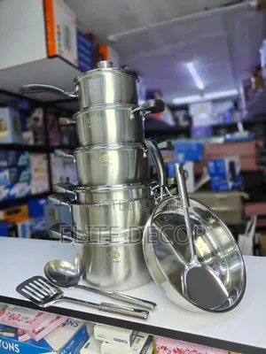15PC Stainless Steel Cookware Set – 5 Sufurias, Steamer, Frying Pan