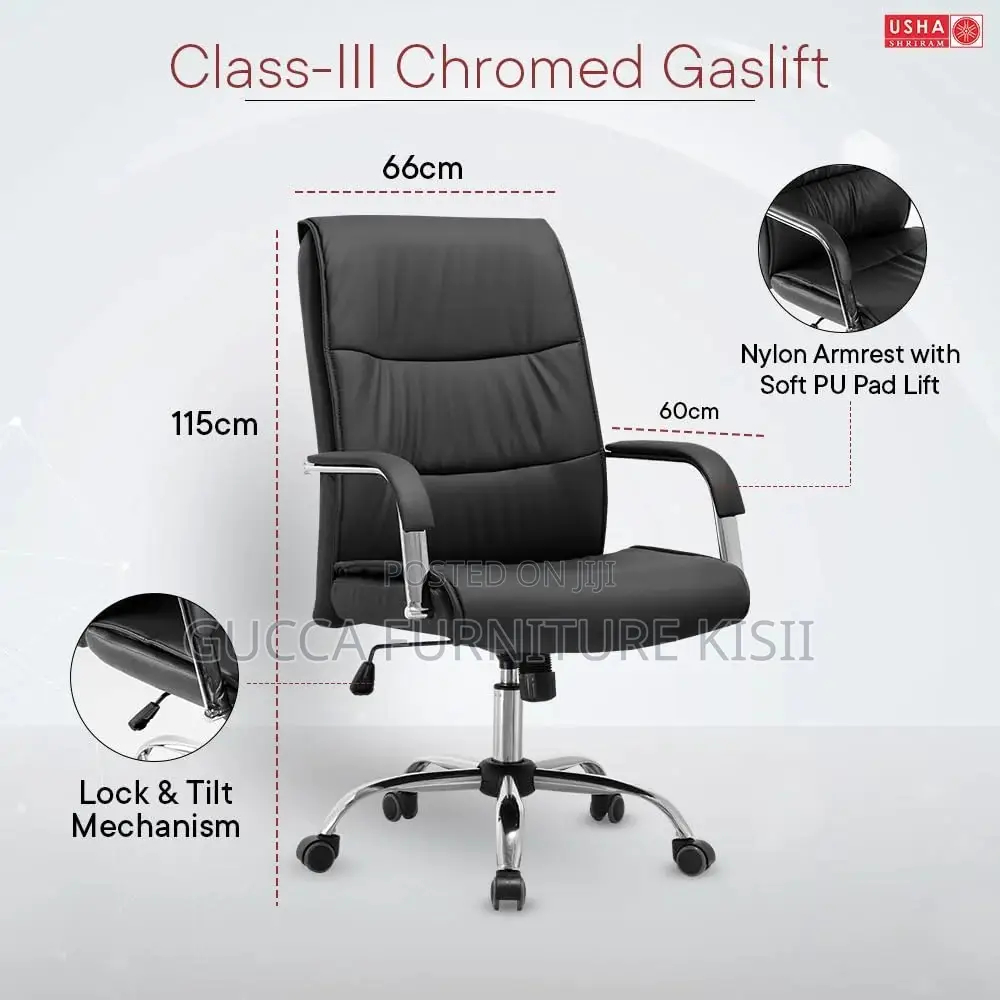 Office Chair; Swivel Leather Office Chair