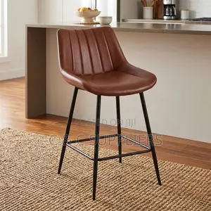 Brown Leather Footstool